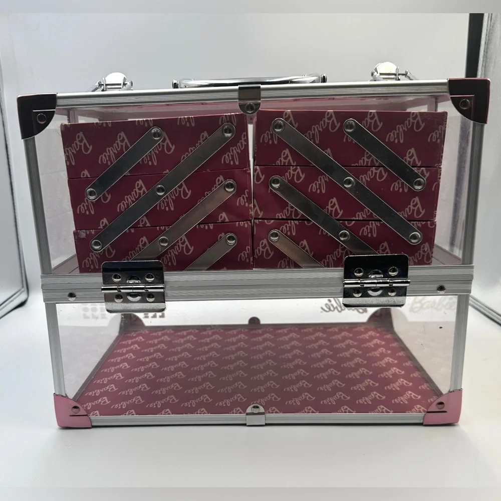 Caboodles x Barbie Neat Freak Train Case Clear & Pink Limited Edition Organizer